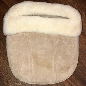 OLD FRIEND SLIPPER Unisex Sheepskin Suede Foot Warmer One Size Rare Vintage